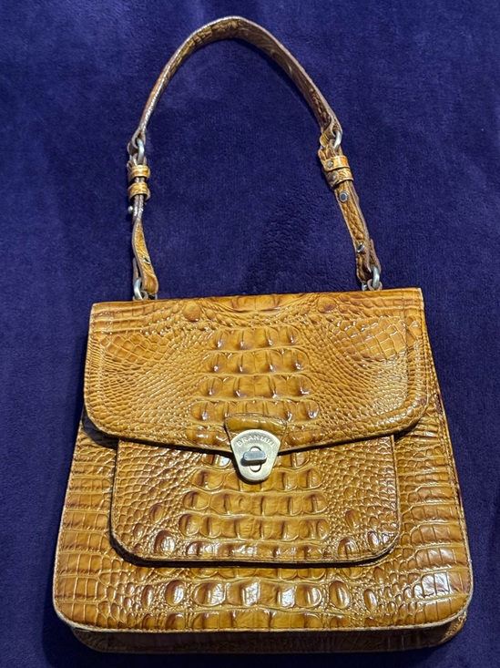 Brahmin Handbags - Brahmin Cognac Croc-Embossed Shoulder Bag